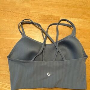 Lululemon Like A Cloud Longline Ribbed Bra. Blue Willow. EUC